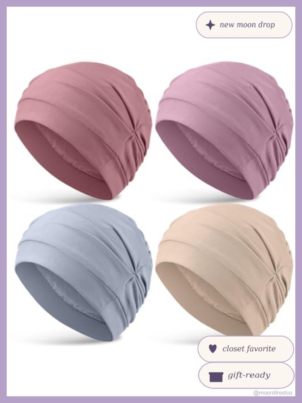 Satin Lined Sleep Bonnet Cap Cotton Spandex Hair Wrap